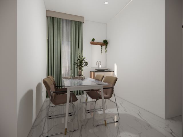 Dining area, 80x30 East-Facing Residence 3D design