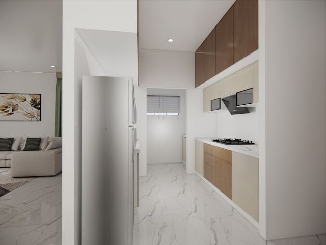 Kitchen, 80x30 East-Facing Residence 3D design