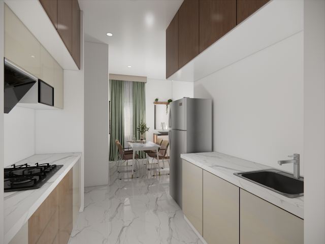 Kitchen, 80x30 East-Facing Residence 3D design