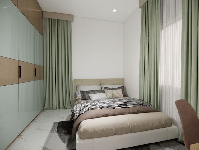 Bedroom, 80x30 East-Facing Residence 3D design