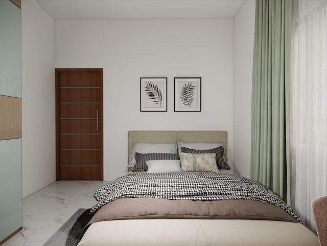 Bedroom, 80x30 East-Facing Residence 3D design