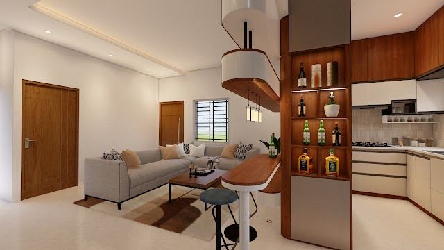 Living room, Akshay Flat Interiors 3D design