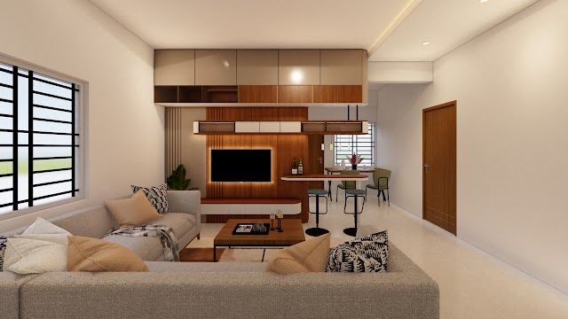 Living room, Akshay Flat Interiors 3D design