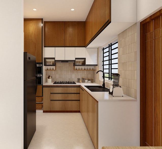 Kitchen, Akshay Flat Interiors 3D design