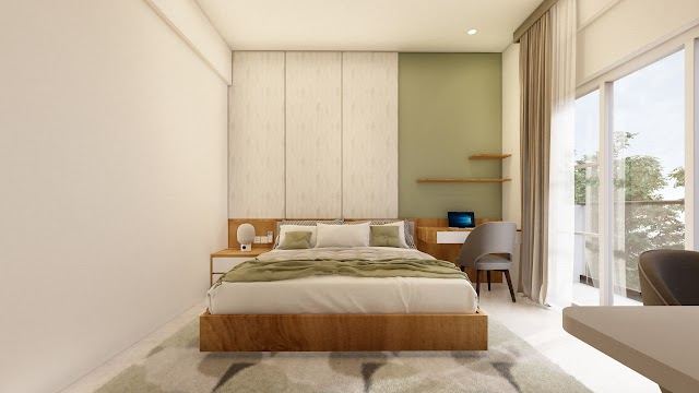 Bedroom, Akshay Flat Interiors 3D design
