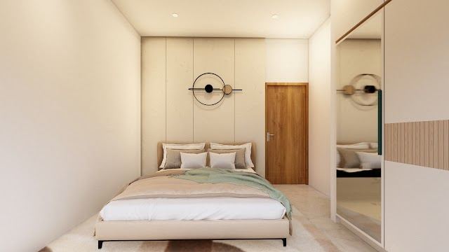 Bedroom, Akshay Flat Interiors 3D design