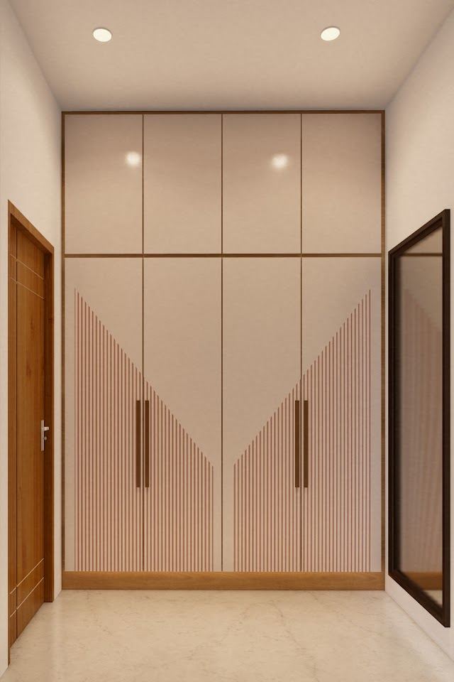 Wardrobe, Akshay Flat Interiors 3D design