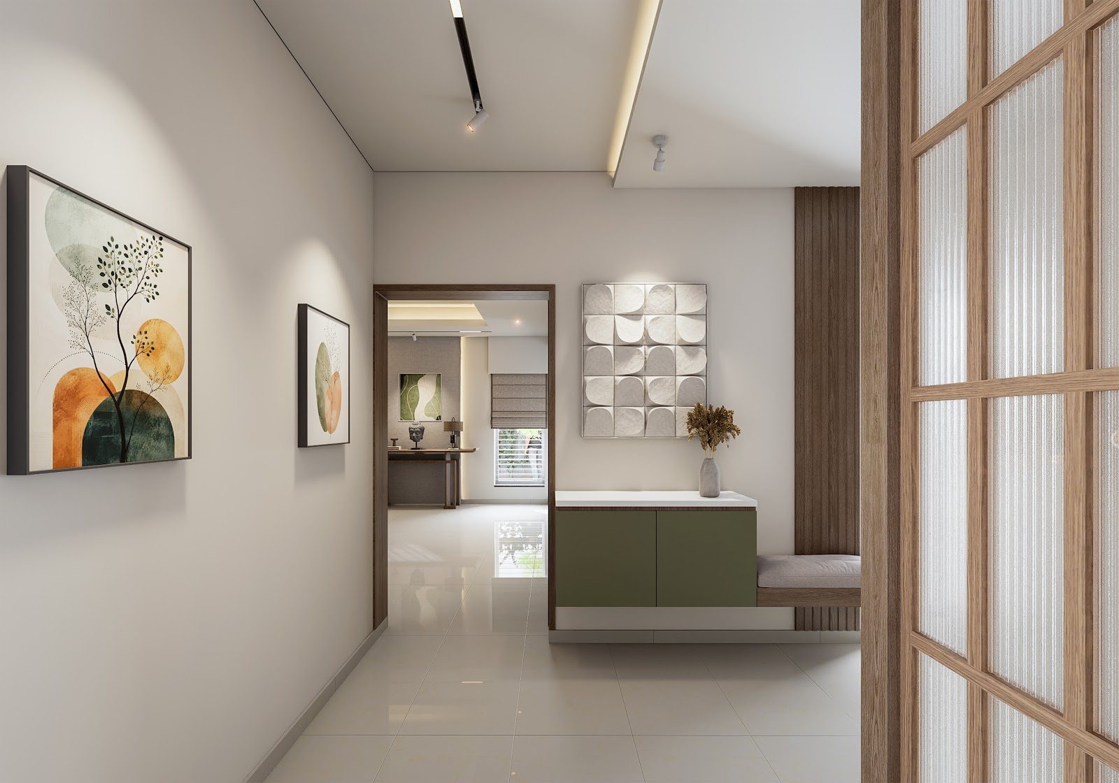 Living and dining, Akshith Villa Renovation 3D design