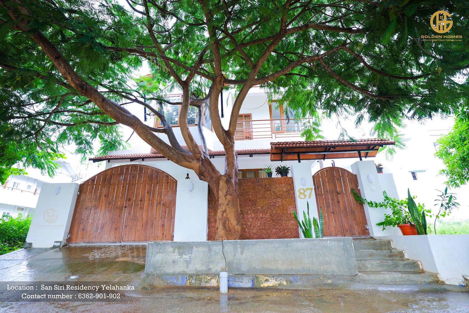 Front gate and entrance of Mr Arun M's home, San Siri Residency, Yelahanka