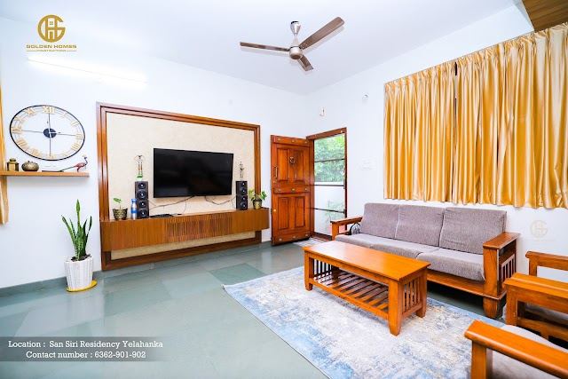 Living room, Mr Arun M's home, San Siri Residency, Yelahanka