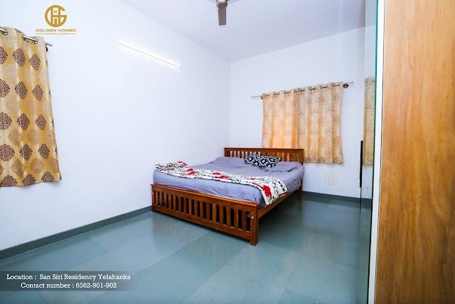 Bedroom, Mr Arun M's home, San Siri Residency, Yelahanka