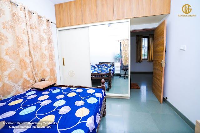 Bedroom, Mr Arun M's home, San Siri Residency, Yelahanka