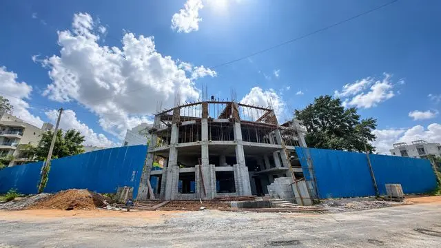 Commercial building under construction by Golden Homes Constructions, Bengaluru