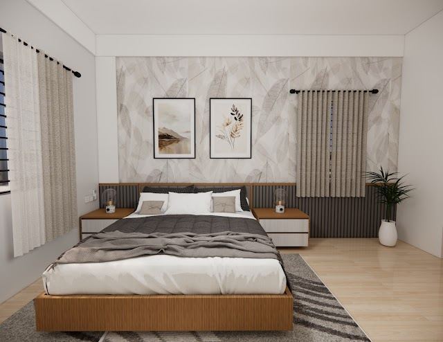Bedroom, Hrishitha Amarnath Residence 3D design