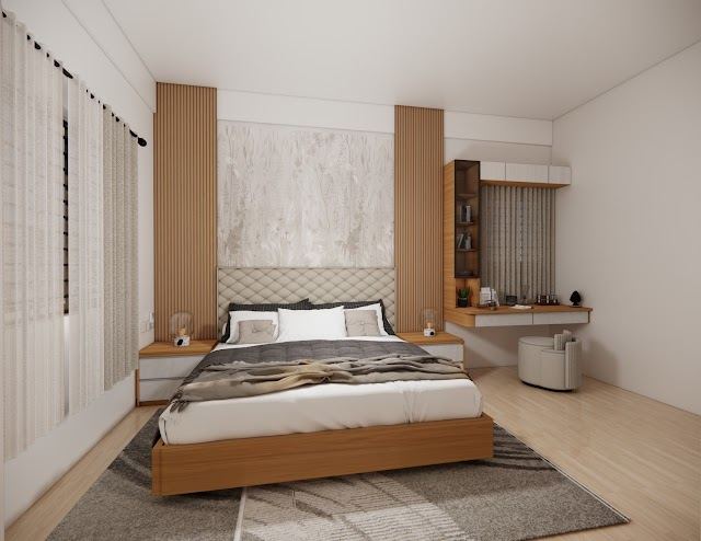 Bedroom, Hrishitha Amarnath Residence 3D design