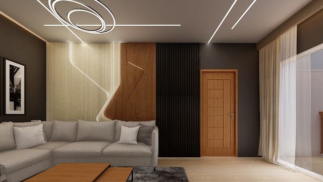 Living room, Jeevan Flat Interiors 3D design