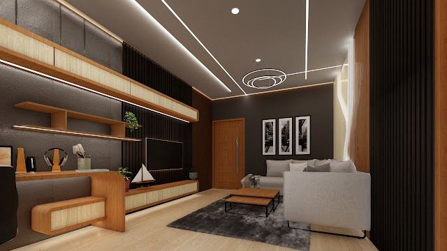 Living room, Jeevan Flat Interiors 3D design