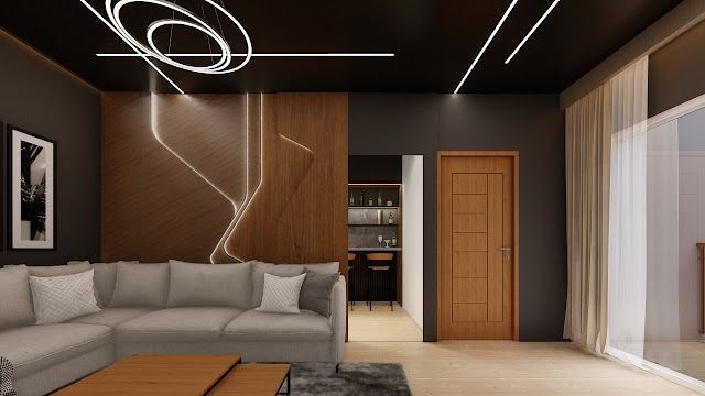 Living room, Jeevan Flat Interiors 3D design