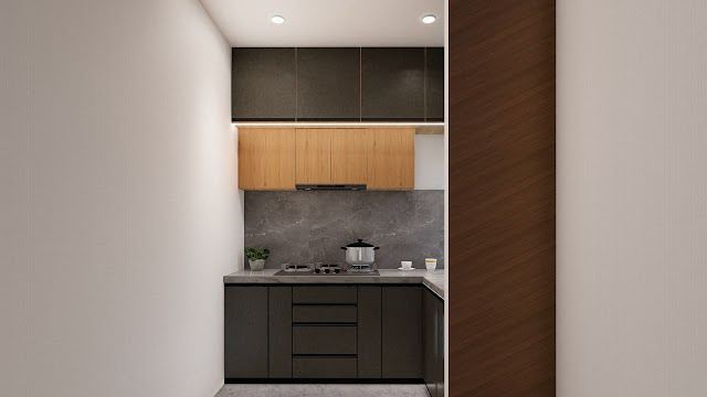 Kitchen, Jeevan Flat Interiors 3D design