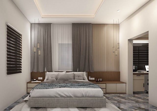 Bedroom, Madhu Residence Interiors 3D design