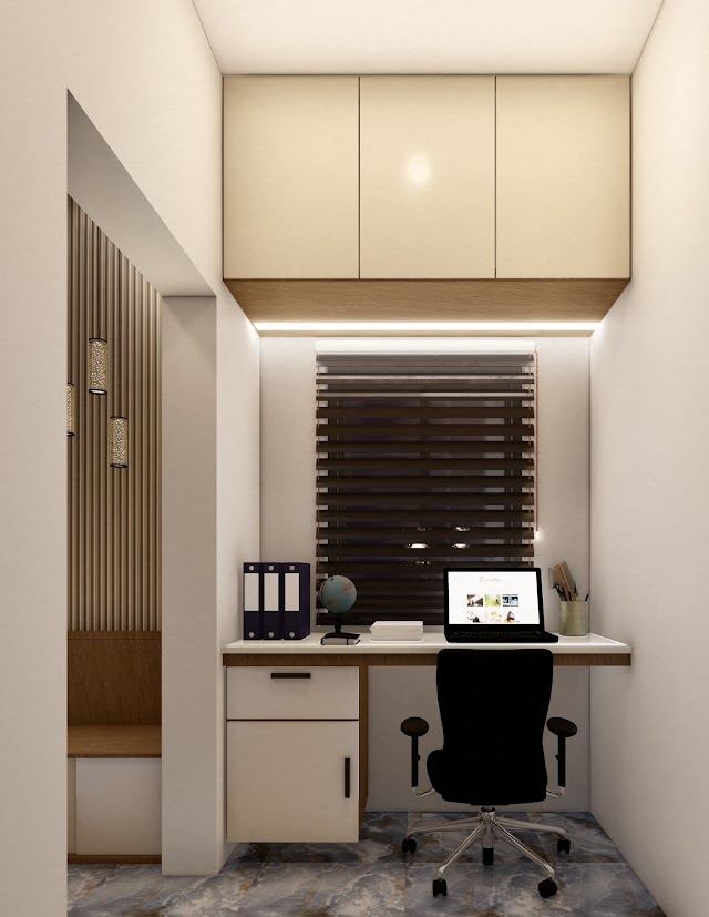 Work station, Madhu Residence Interiors 3D design