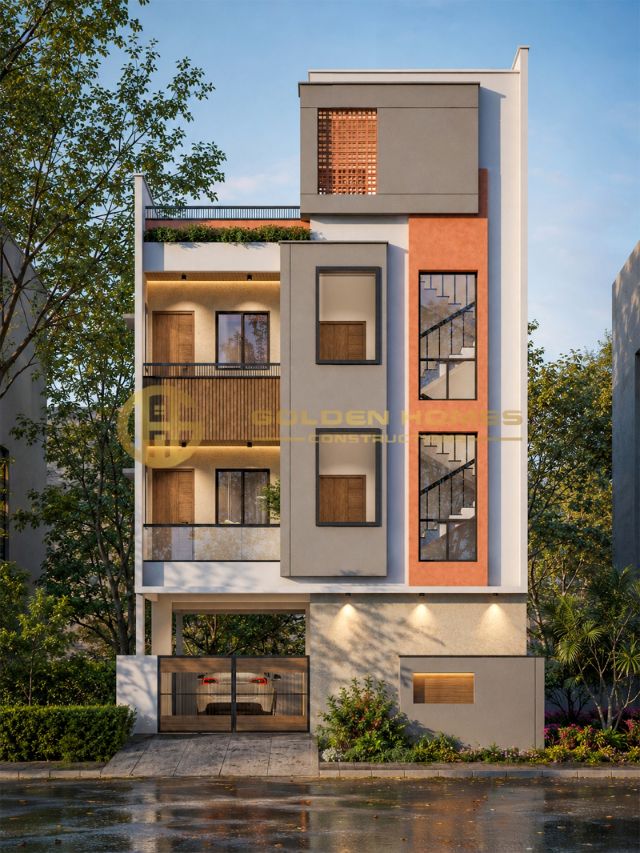 3D elevation view 1, Mr Mudasir Khan home design by Golden Homes