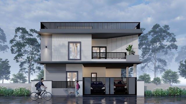 Front elevation, Sebastian Residence 3D design