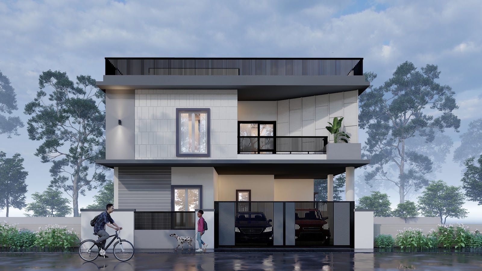 Front elevation, Sebastian Residence 3D design