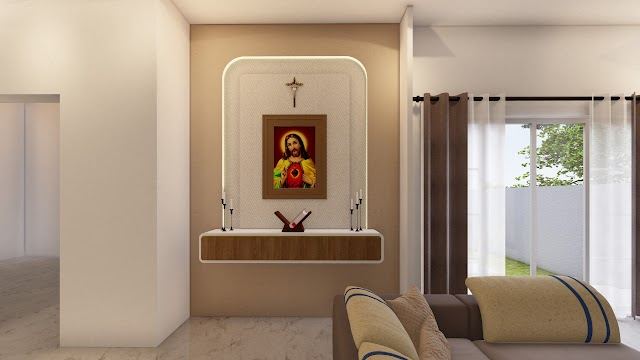Pooja room, Sebastian Residence 3D design