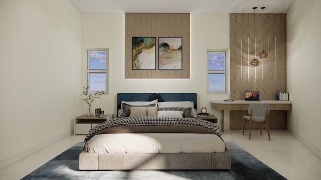 First floor master bedroom, second view, Sebastian Residence 3D design