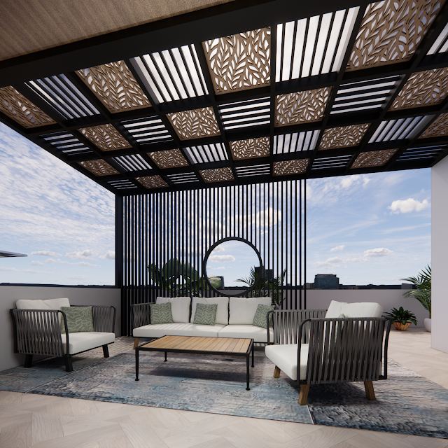Terrace garden, Venugopal Residence 3D design